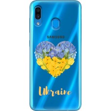 Чохол для Samsung Galaxy A20 / A30 MixCase патріотичні  серце з квітами