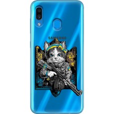 Чохол для Samsung Galaxy A20 / A30 MixCase патріотичні  кіт захисник