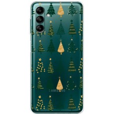 Чохол для Samsung Galaxy A04S (A047) MixCase Новий рік патерн ялинки в ряд