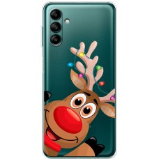 Чохол для Samsung Galaxy A04S (A047) MixCase Новий рік олень у гірлянді