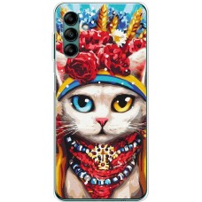 Чохол для Samsung Galaxy A04S (A047) MixCase Новий рік символ кіт патріот