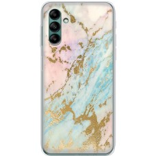 Чохол для Samsung Galaxy A04S (A047) MixCase мармур рожево-бірюзовий