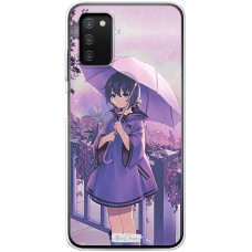 Чохол з аніме для Samsung Galaxy A03s (A307) MixCase дівчинка з парасолькою бузковий