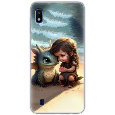 Чохол для Samsung Galaxy A10 (A105) MixCase асорті дівчинка і дракончик