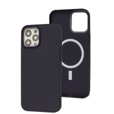 Чохол для iPhone 12 Pro Max Carbon MagSafe deep purple