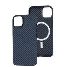 Чохол для iPhone 13 Carbon MagSafe blue
