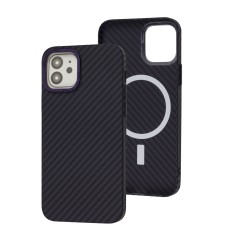 Чохол для iPhone 12 / 12 Pro Carbon MagSafe deep purple