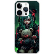 Чохол з аніме для iPhone 15 Pro MixCase дівчинка і ведмедик