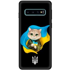 Чохол для Samsung Galaxy S10 (G973) MixCase патріотичні котик зелені очі