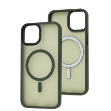 Чохол для iPhone 13 / 14 WAVE Matte Insane MagSafe green