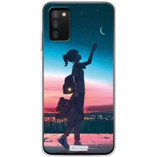 Чохол з аніме для Samsung Galaxy A03s (A307) MixCase дівчинка з ведмедиком