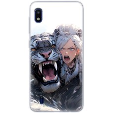 Чохол з аніме для Samsung Galaxy A10 (A105) Mixcase дівчина і сніговий барс