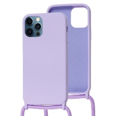 Чохол для iPhone 12 Pro Max Wave Lanyard with logo light purple