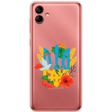 Чохол для Samsung Galaxy A04 (A045) MixCase патріотичні герб у квітах