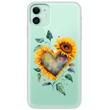 Чохол для iPhone 12 mini MixCase осінь соняшник з серцем