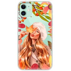 Чохол для iPhone 12 mini MixCase осінь дівчина у біреті