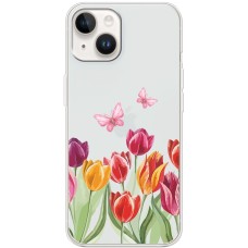 Чохол для iPhone 15 Mixcase квіти тюльпани з двома метеликами