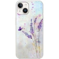 Чохол для iPhone 15 Mixcase квіти акварельна лаванда з метеликом