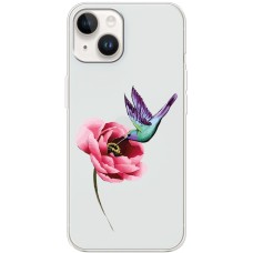 Чохол для iPhone 15 Mixcase квіти колібрі в півоні