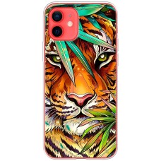 Чохол для iPhone 12 Mini MixCase звірі тигр у листі
