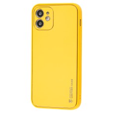 Чохол для iPhone 12 Leather Xshield yellow
