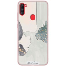 Чохол для Samsung Galaxy A11 / M11 Mixcase дівчина та кішка