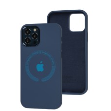 Чохол для iPhone 12 / 12 Pro Metal Camera MagSafe Silicone cobalt blue