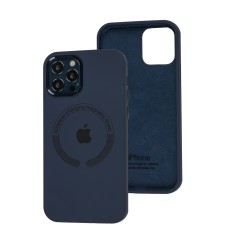 Чохол для iPhone 12 / 12 Pro Metal Camera MagSafe Silicone midnight blue