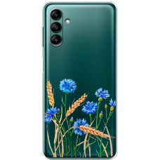 Чохол для Samsung Galaxy A04S (A047) Mixcase квіти волошки в пшениці