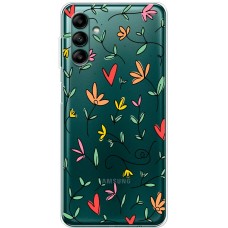 Чохол для Samsung Galaxy A04S (A047) Mixcase квіти квіточки - листочки