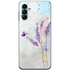 Чохол для Samsung Galaxy A04S (A047) Mixcase квіти акварельна лаванда з метеликом