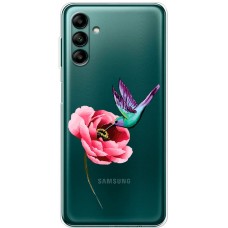 Чохол для Samsung Galaxy A04S (A047) Mixcase квіти колібрі в півоні