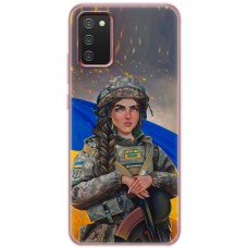 Чохол для Samsung Galaxy A02S (A025) MixCase патріотичні дівчина воїн