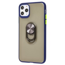 Чохол для iPhone 11 Pro Max LikGus Maxshield Magnetic Ring синій