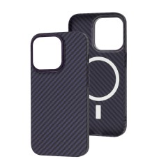 Чохол для iPhone 14 Pro Carbon MagSafe deep purple