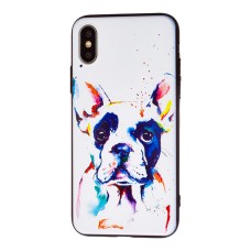 Чохол для iPhone X / Xs акварель "бульдог"
