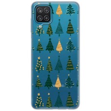 Чохол для Samsung Galaxy A12 / M12 MixCase Новий рік патерн ялинки в ряд