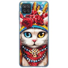 Чохол для Samsung Galaxy A12 / M12 MixCase Новий рік символ кіт патріот