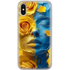 Чохол для iPhone X / Xs MixCase патріотичні розмальована фарбами