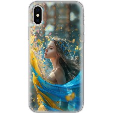 Чохол для iPhone X / Xs MixCase патріотичні дівчина і метелики