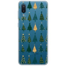 Чохол для Samsung Galaxy A02 (A022) MixCase Новий рік патерн ялинки в ряд