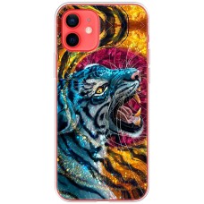 Чохол для iPhone 12 Mini MixCase звірі білий тигр у квітах