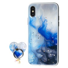 Чохол для iPhone Xs Max блискітки print + popsocket "небо"
