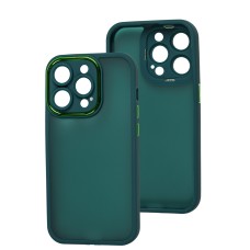 Чохол для iPhone 14 Pro Luxury Metal Lens зелений