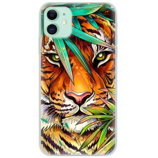 Чохол для iPhone 11 MixCase звірі тигр у листі