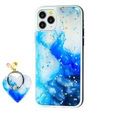 Чохол для iPhone 11 Pro блискітки print + popsocket "небо"