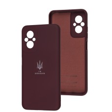 Чохол для Xiaomi Poco M5 Silicone Full Тризуб бордовий