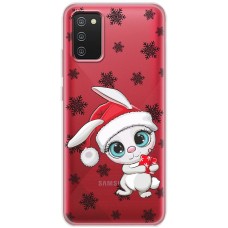 Чохол для Samsung Galaxy A02s (A025) MixCase Новий рік кролик у сніжинках