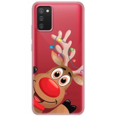 Чохол для Samsung Galaxy A02s (A025) MixCase Новий рік олень у гірлянді