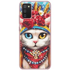 Чохол для Samsung Galaxy A02s (A025) MixCase Новий рік символ кіт патріот